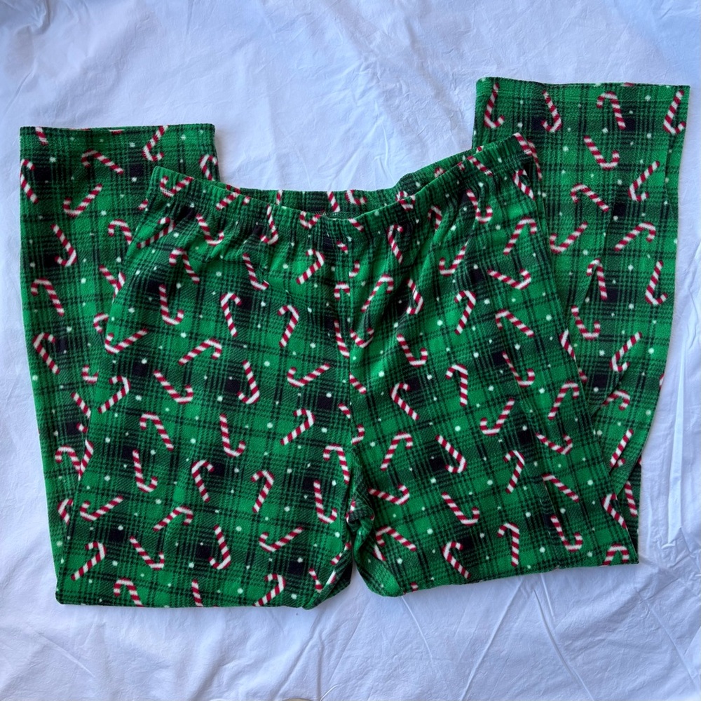 PJ Place Pajamas Christmas Candy Cane Fleece Men’s Size XL